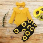 Baby girl clothes, Newborn Baby Girl Clothes, Soft Long Sleeve Onesies Girl Collocation Pants and Headband - Image 3